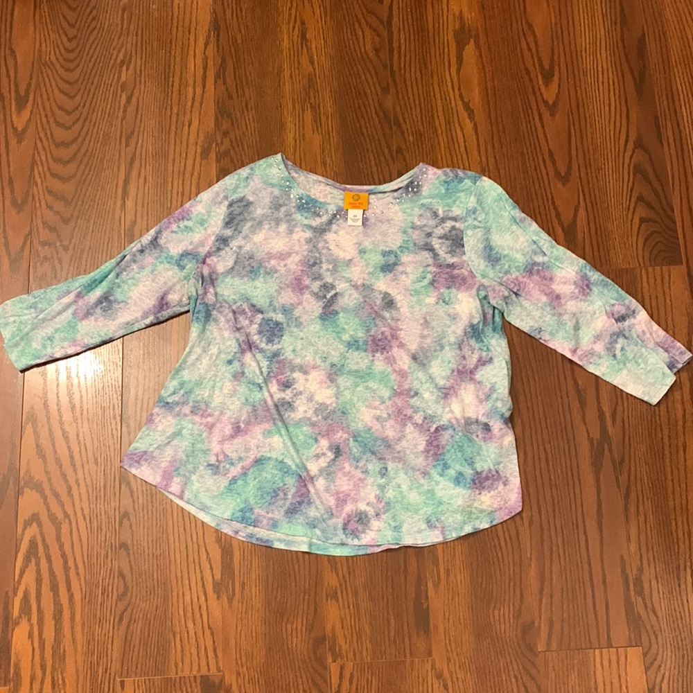 Ruby Rd Top Lavender Swirl Sz 2x